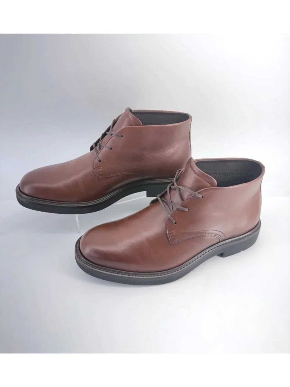 ECCO Metropole London Chukka Men Boot Brown Cognac Leather Waterproof Size 41